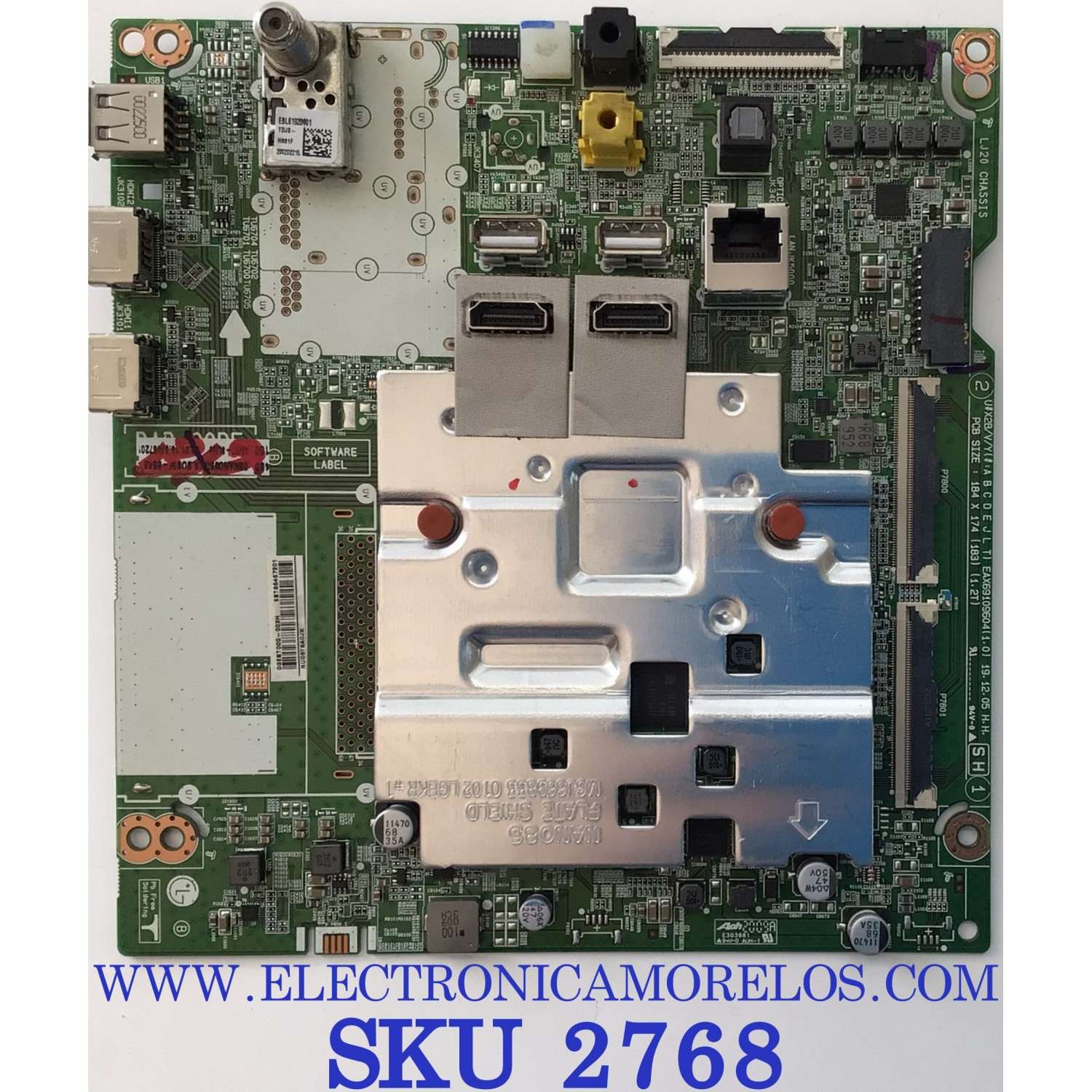MAIN PARA TV LG 4K UHD SMART TV / NUMERO DE PARTE EBT66467201 / EAX69109604(1.0) / RU05T8A0JX / PANEL NC550EQH-AAHH5 / MODELO 55NAN085UNA.BUSWLOR